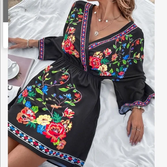 Boho Floral Print Dress - Picture 9 of 16